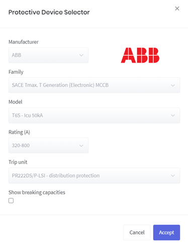 Software selector de dispositivos de protección