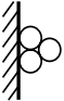 A monochrome software-generated image featuring a pipe adorned with three circles.