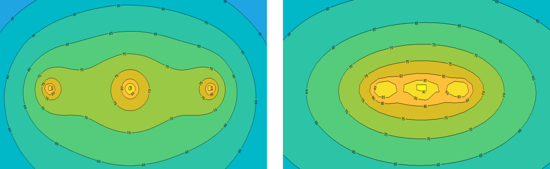 Two different diagrams of a sphere and a circle.