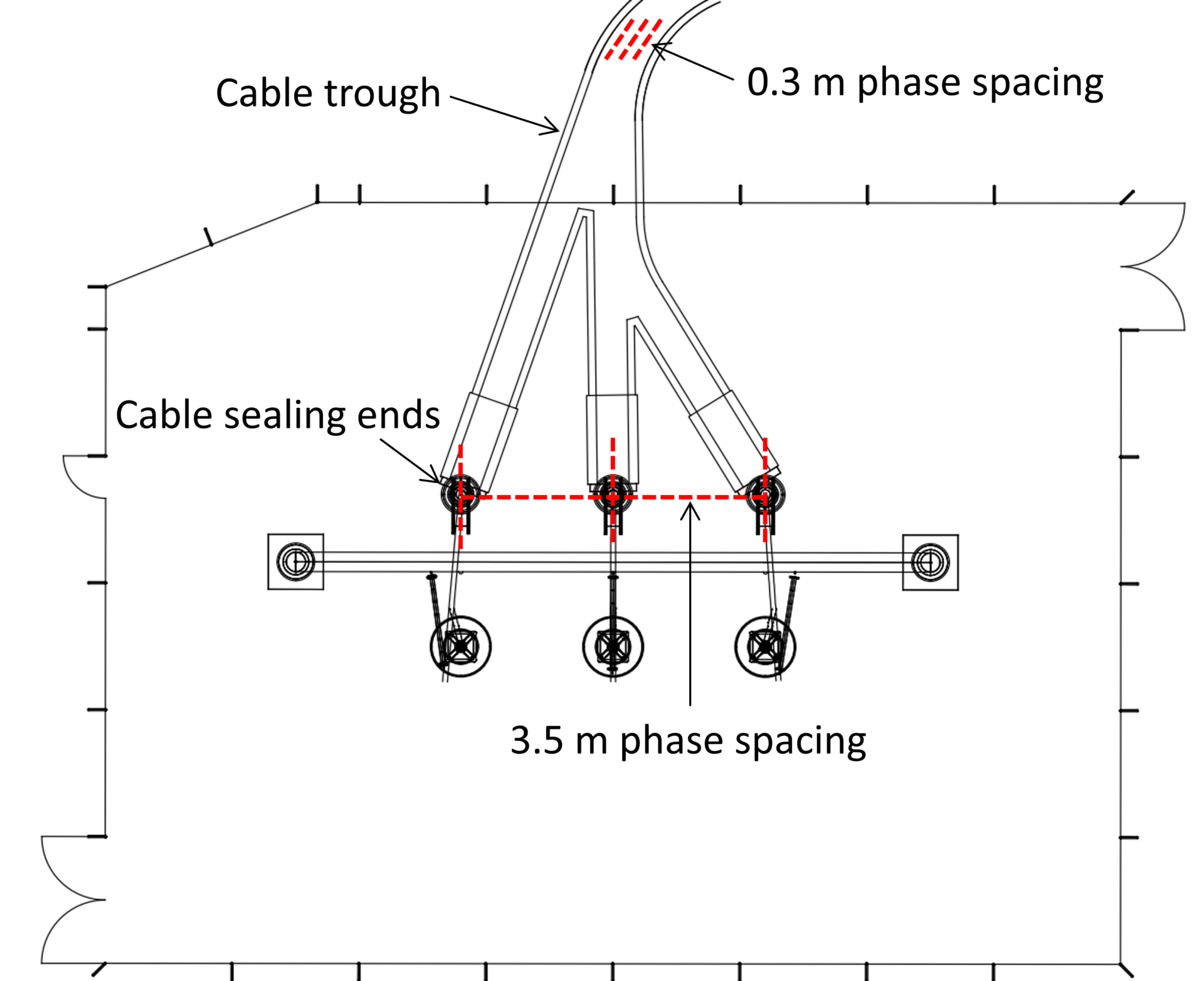 A diagram showing the wiring of a cable.