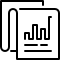 Icon of documents with a bar chart, symbolizing data analysis or reports.