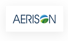 AERISON logo with a stylized globe replacing the letter "O," featuring blue and green segments.