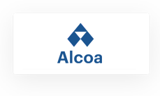 The Alcoa logo featuring a blue geometric design above the word "Alcoa" in blue text on a white background.