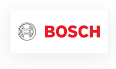 Bosch logo featuring a circular emblem with an "H" on the left and the word "BOSCH" in bold red letters on the right.