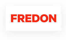 The word "FREDON" is displayed in bold, red, uppercase letters on a white background.