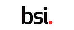 The BSI logo with lowercase black letters "bsi" and a red dot following the "i" on a white background.