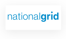 National Grid logo with the word “national” in blue lowercase letters and “grid” in bold blue lowercase letters.
