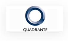 A blue circular logo above the word “QUADRANTE” on a white background.