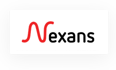 Nexans logo with a red stylized “N” followed by the word “exans” in black lowercase letters on a white background.